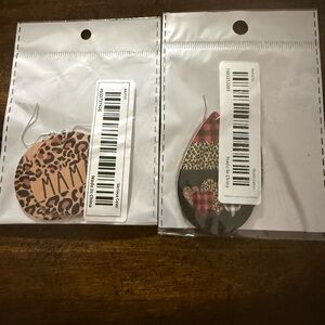 Animal Print and Plaid Teardrop Earrings